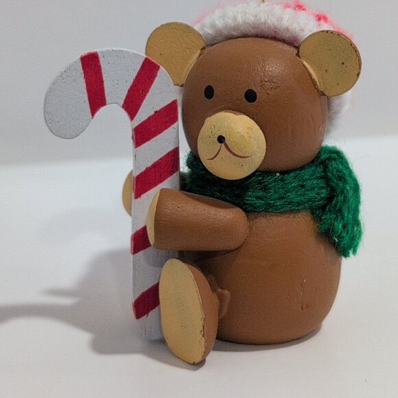 Dakin Other - Vintage 1984 Dakin Teddy Bear Christmas Ornament Candy Cane Green Scarf